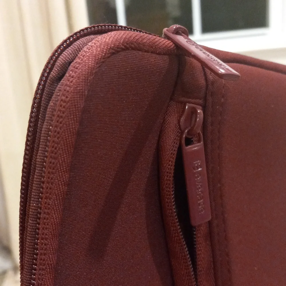 Evecase Tablet IPad Portable Padded Zipper Case Burgundy Pouch Bag With Hardware